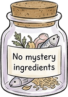 Jar of PetVitae product with no mystery ingredients